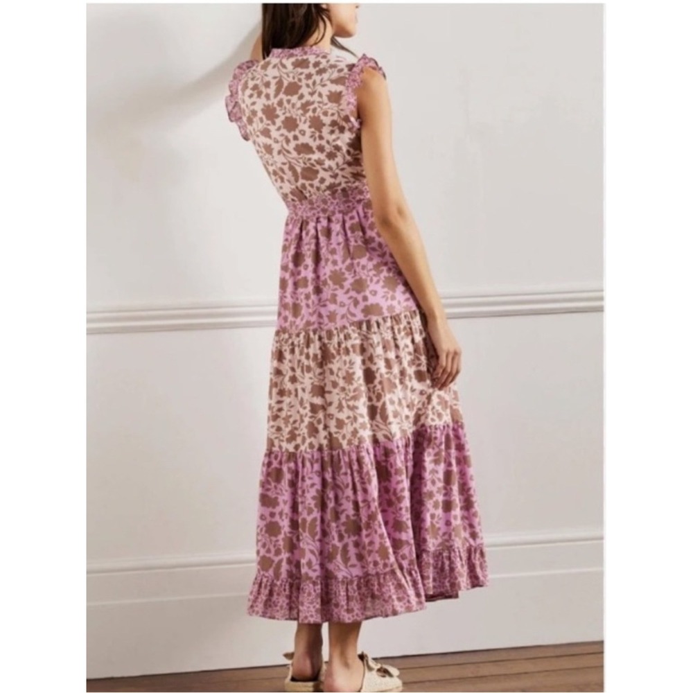 Boden Pink and Cream Floral Tiered Maxi Dress - Picture 2 of 8